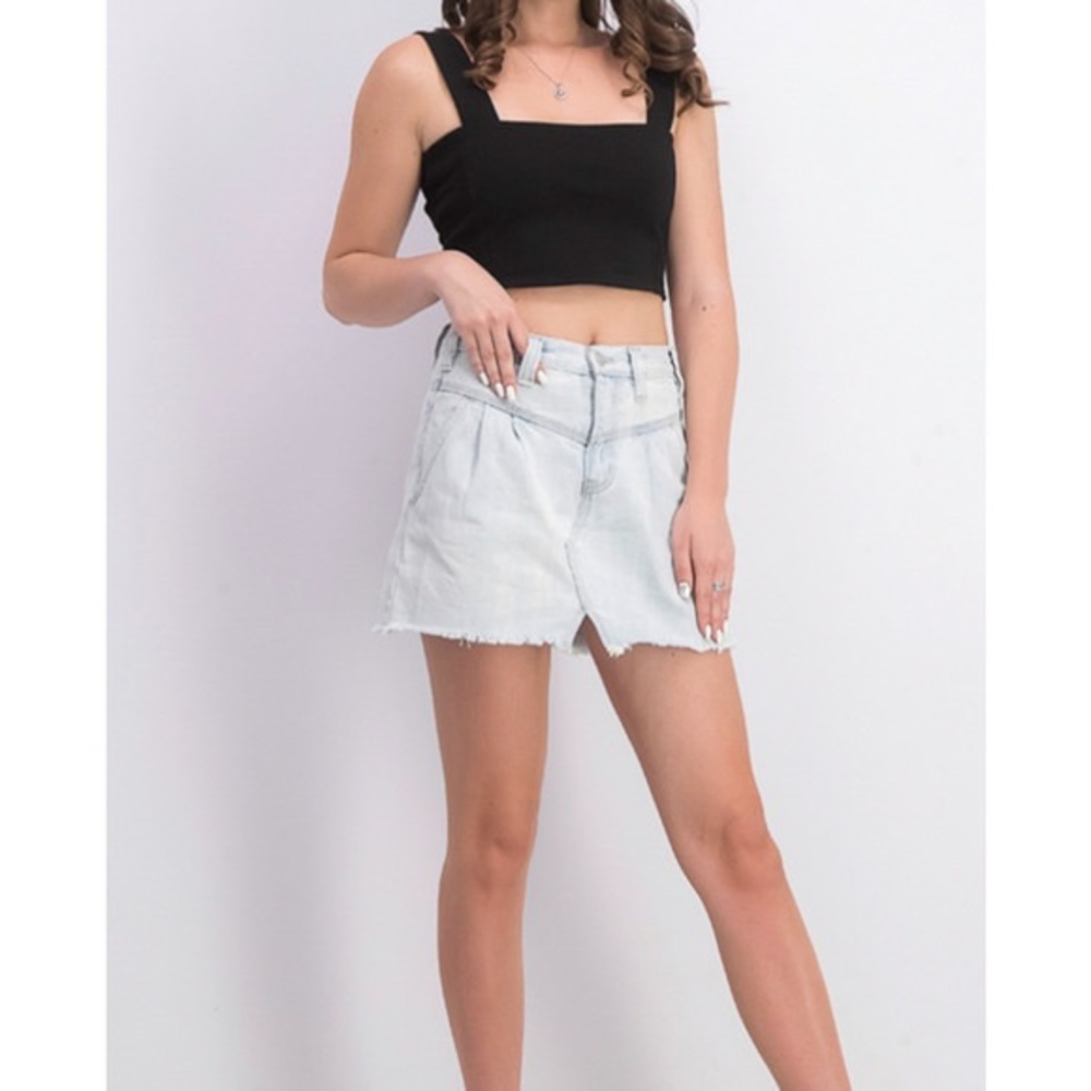 New Free People Side Car Mini Jean Skirt Denim Light Wash NWT